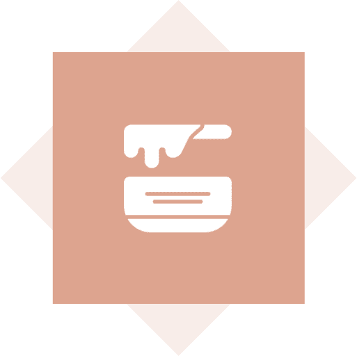 Cream jar icon on brown background.